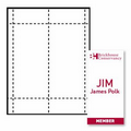 Classic Vertical Paper Agenda/ Name Badge Insert - 1 Color (4"x8")